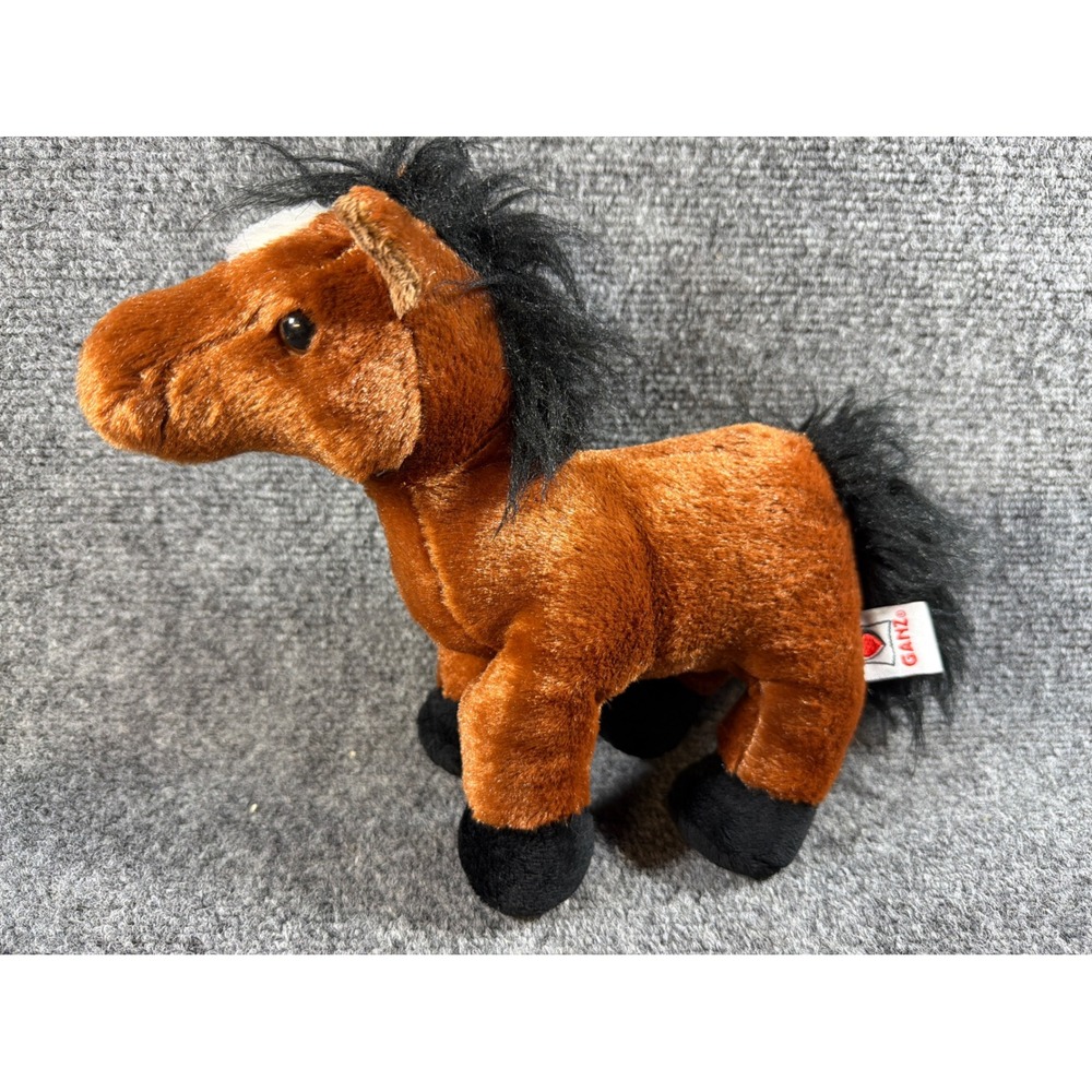 Ganz Webkinz Horse Brown Black Plush Stuffed Animal No Code Retired